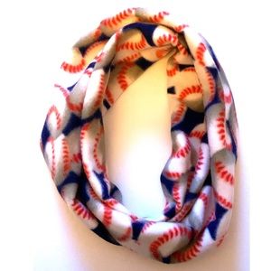 Baseball soft warm fleece infinity scarf winter